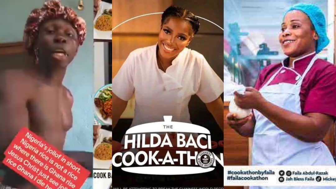 Video : Ghana’s Faila knows how to prepare jollof than Hilda – angry Nigerian man