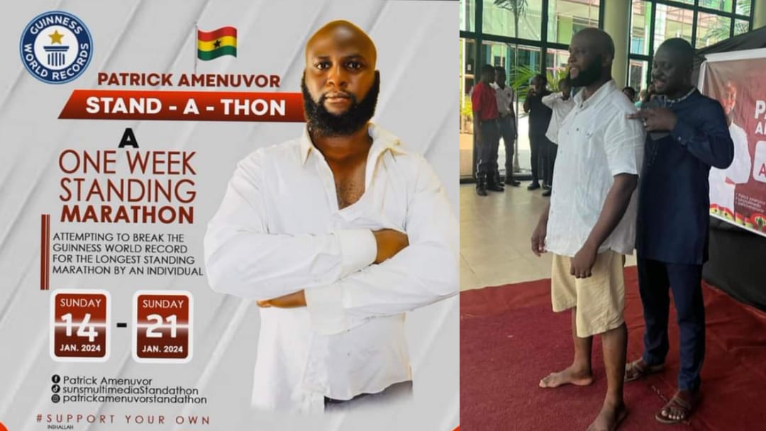 Ghanaian doing stand-a-thon gives up, says he won’t do again